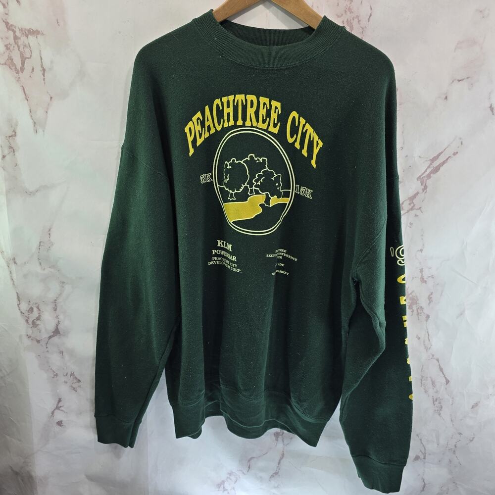 Vintage Georgia Sweatshirt Mens XL Womens 2X 90s Green Oversized Running Run
